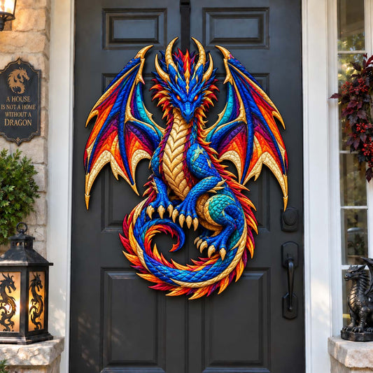Dragon Guardian Custom Shape Quilted Door Hanger GFTONTD2754
