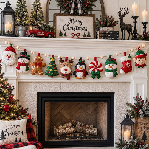 Christmas Character Parade Custom Shape Quilted Garland GFTONTD2763