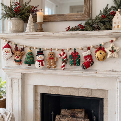 Christmas Character Parade Custom Shape Quilted Garland GFTONTD2764