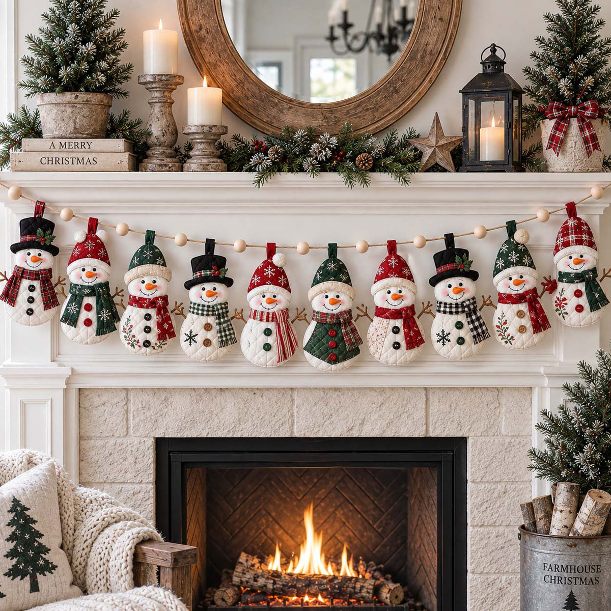 Christmas Character Parade Custom Shape Quilted Garland GFTONTD2767