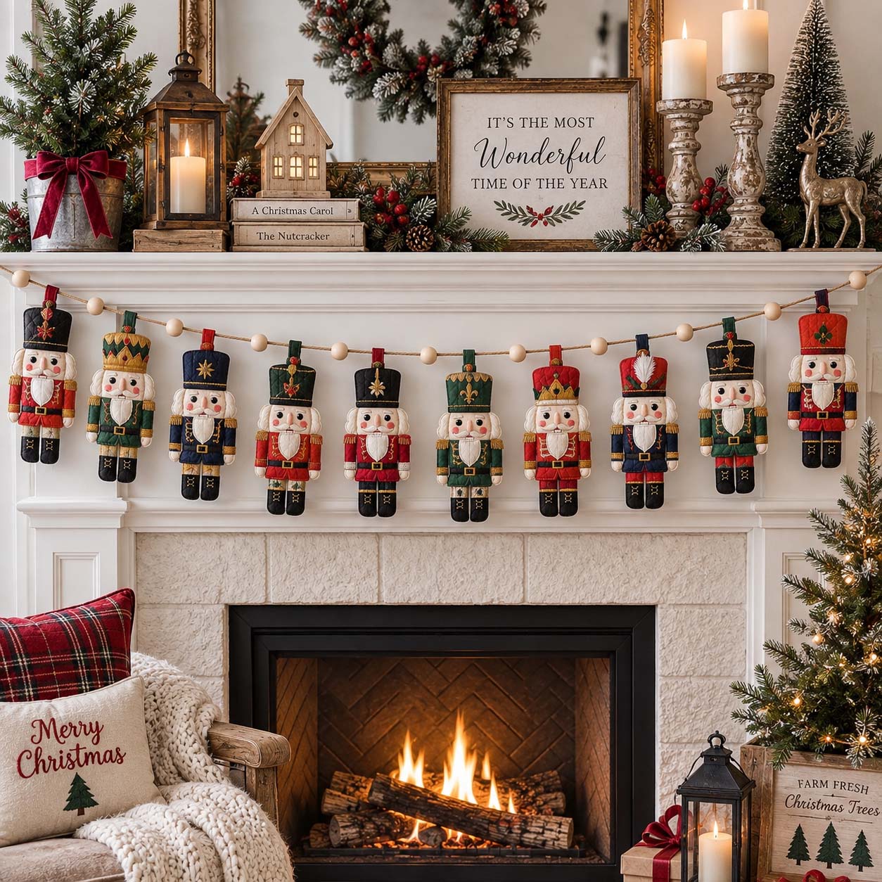 Christmas Character Parade Custom Shape Quilted Garland GFTONTD2769