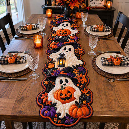 Spooky Halloween Parade Custom Shape Quilted Table Runner GFTONTD2773