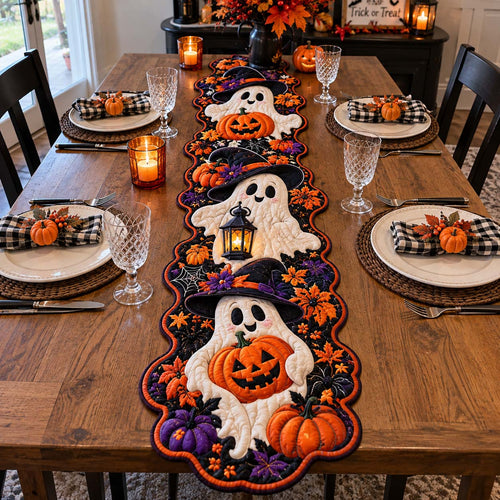 Spooky Halloween Parade Custom Shape Quilted Table Runner GFTONTD2773