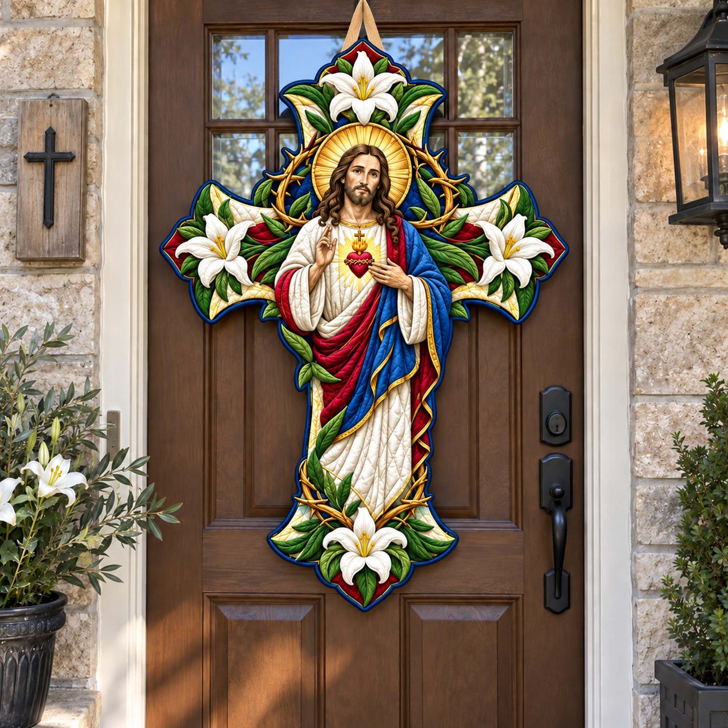 Bless This Home Custom Shape Quilted Door Hanger GFTONTD2805