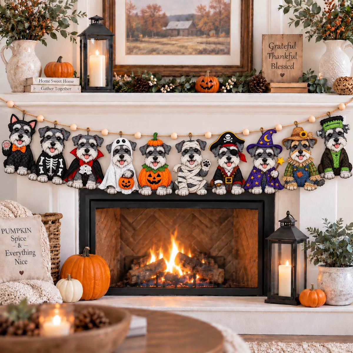 Halloween Paws Parade Custom Shape Quilted Garland GFTONTD2811