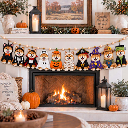 Halloween Paws Parade Custom Shape Quilted Garland GFTONTD2811