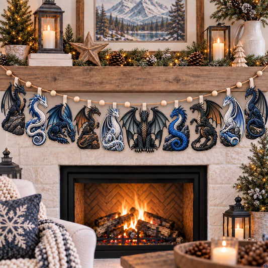 Elemental Dragon Realm Custom Shape Quilted Garland GFTONTD2844