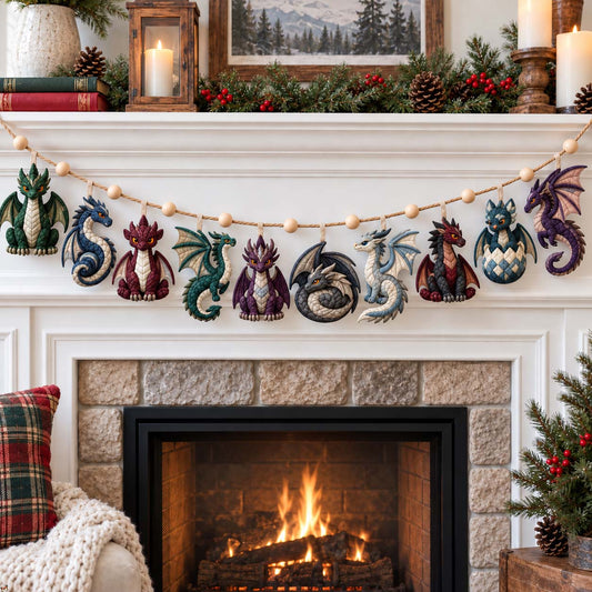 Elemental Dragon Realm Custom Shape Quilted Garland GFTONTD2845