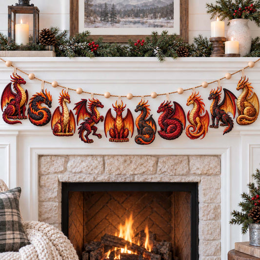 Elemental Dragon Realm Custom Shape Quilted Garland GFTONTD2846