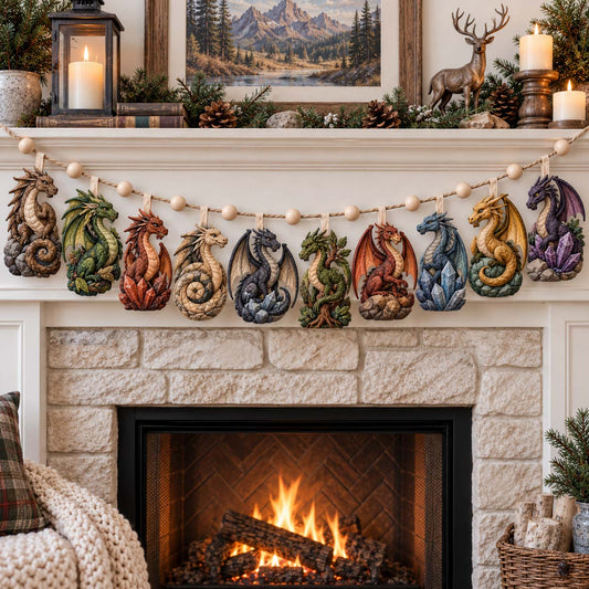 Elemental Dragon Realm Custom Shape Quilted Garland GFTONTD2848