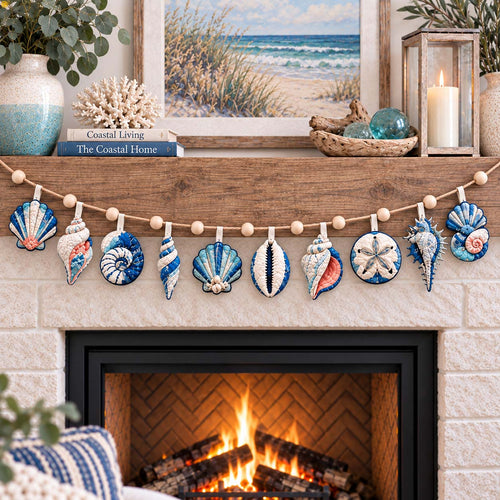 Coastal Shell Garland Custom Shape Quilted Garland GFTONTD2884