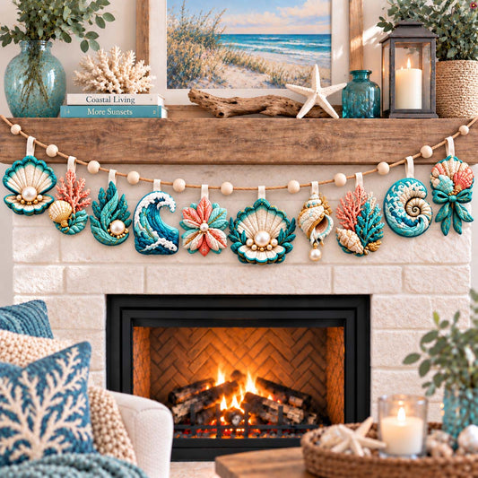 Coastal Shell Garland Custom Shape Quilted Garland GFTONTD2885