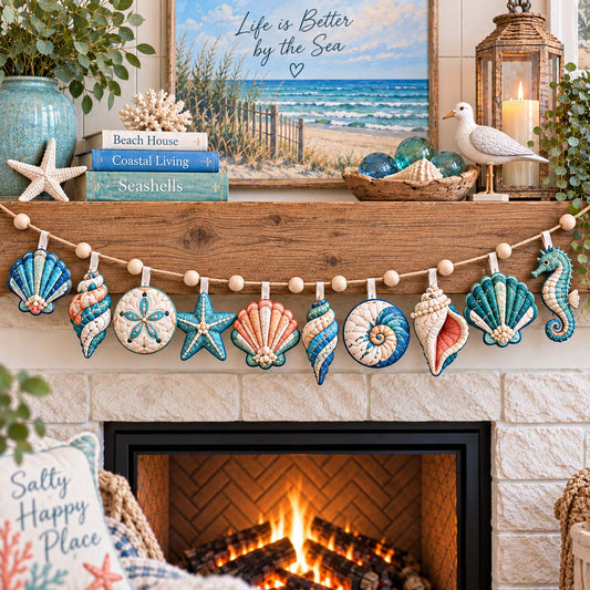Coastal Shell Garland Custom Shape Quilted Garland GFTONTD2886