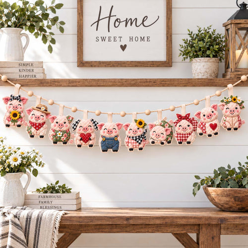 Farmhouse Charm Custom Shape Quilted Garland GFTONTD2934