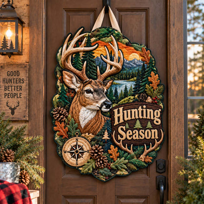 Deer Camp Custom Shape Quilted Table Topper GFTONTD2941