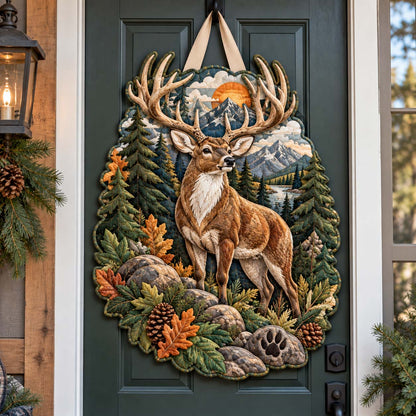 Deer Camp Custom Shape Quilted Table Topper GFTONTD2943