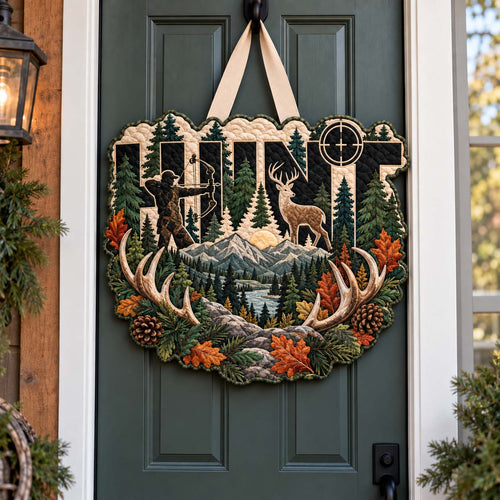 Deer Camp Custom Shape Quilted Table Topper GFTONTD2944