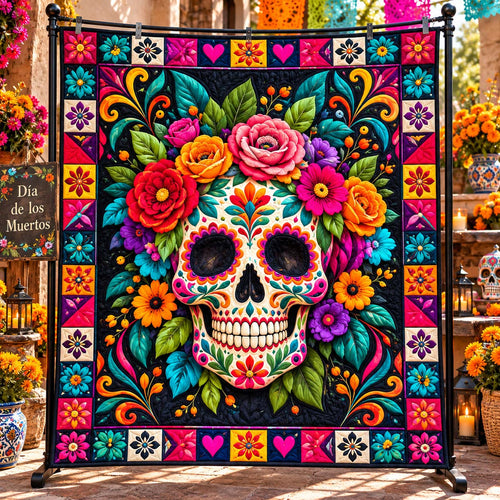 Viva Calavera Quilted Blanket GFTONTD2972