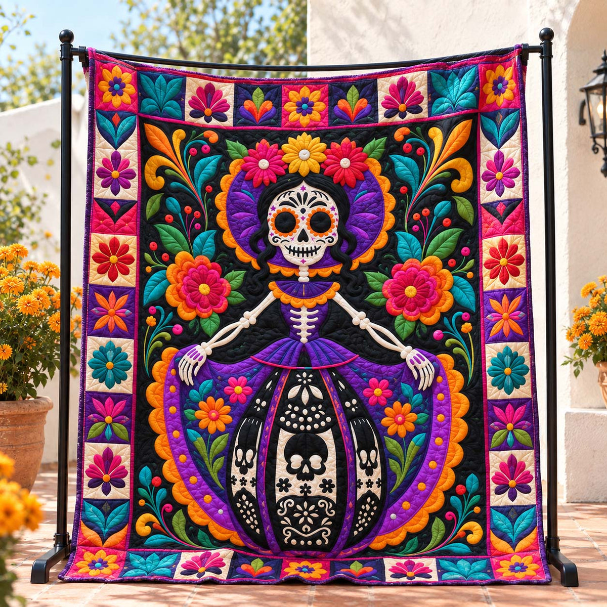 Viva Calavera Quilted Blanket GFTONTD2973