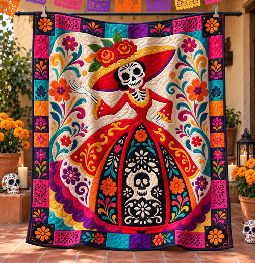 Viva Calavera Quilted Blanket GFTONTD2974