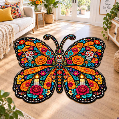 Monarch Calavera Custom Shape Area Rug GFTONTD2976