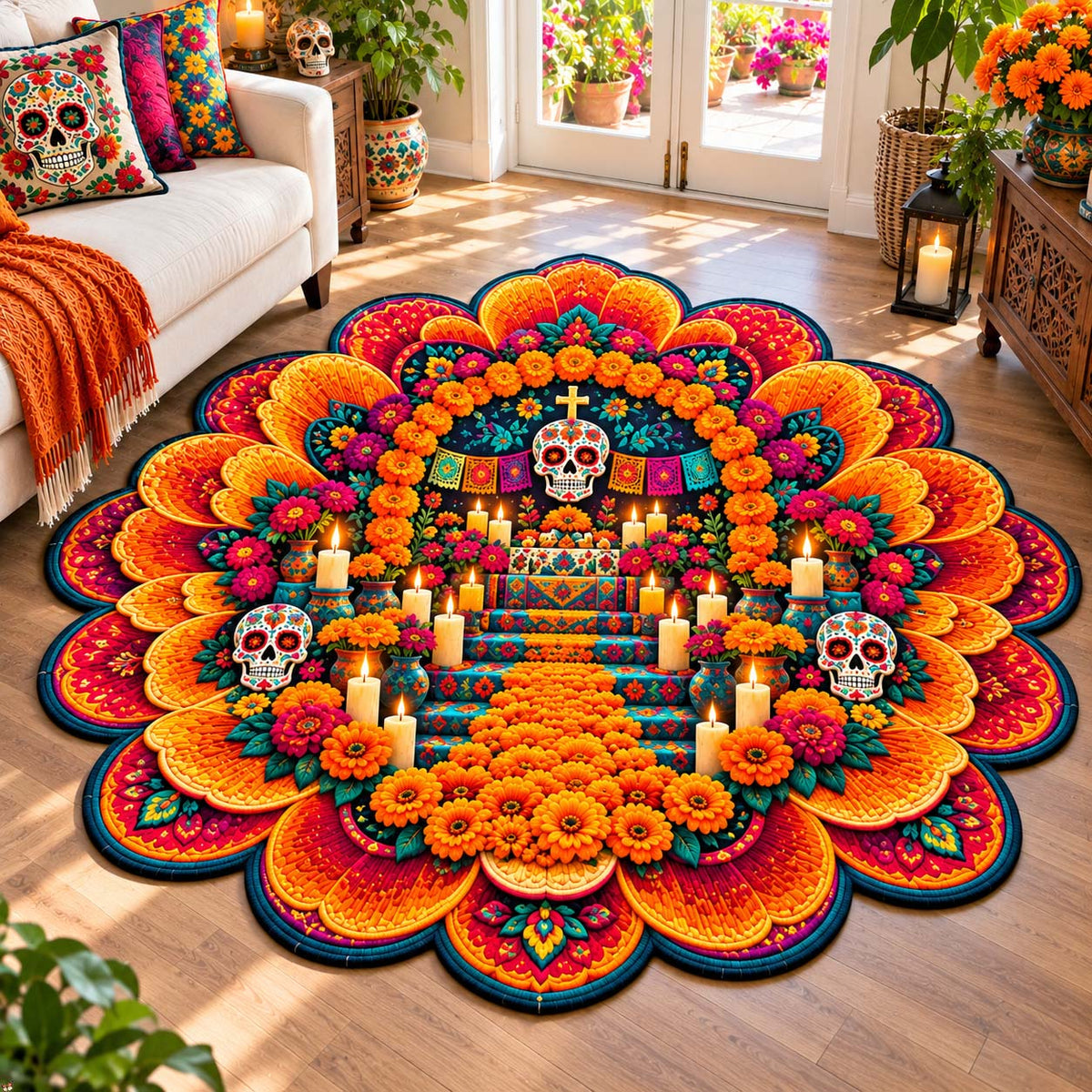 Marigold Ofrenda Custom Shape Area Rug GFTONTD2977