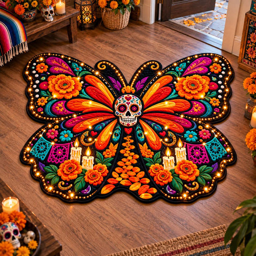Calavera Monarch Custom Shape Area Rug GFTONTD3013