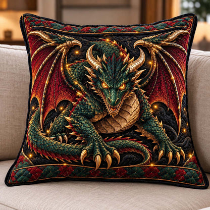 Emerald Dragon King Quilted Pillow Case GFTONTD3024C1