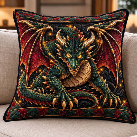 Emerald Dragon King Quilted Pillow Case GFTONTD3024C1