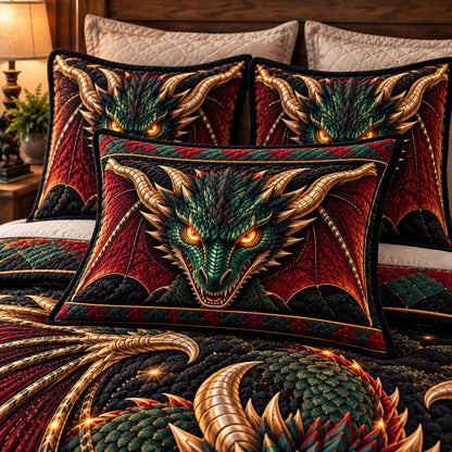 Emerald Dragon King Bedding Pillow Case GFTONTD3024C2