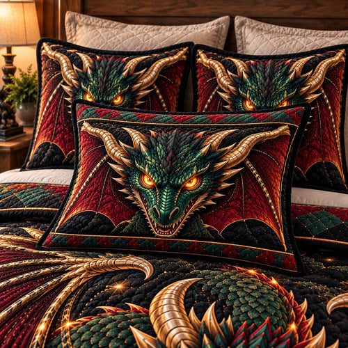 Emerald Dragon King Bedding Pillow Case GFTONTD3024C2