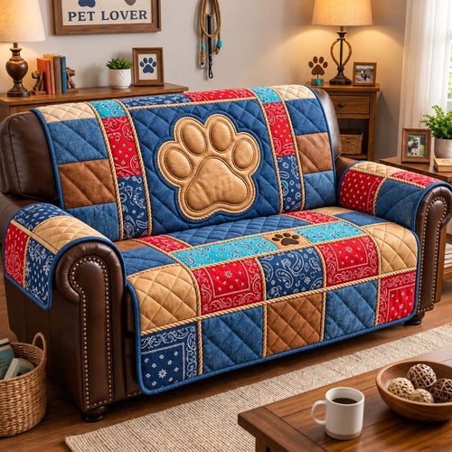 Western Paw Patch Quilted Sofa Cover GFTONTD3053