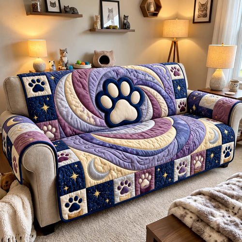 Moonlight Cat Paws Quilted Sofa Cover GFTONTD3057
