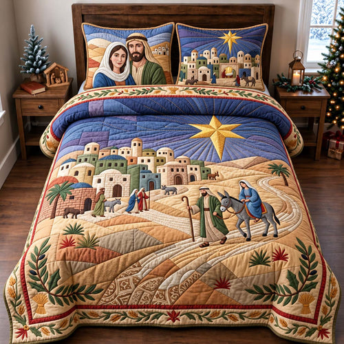 Journey to Bethlehem 3-Piece Quilted Bedding Set GFTONTD3071