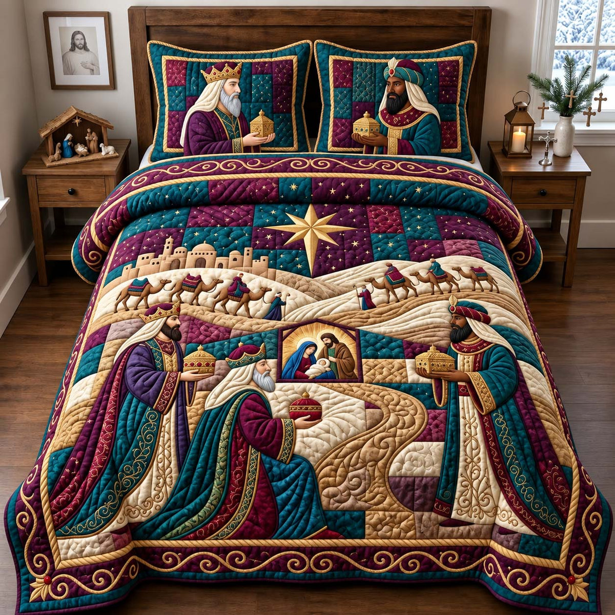 Gifts for Jesus 3-Piece Quilted Bedding Set GFTONTD3073