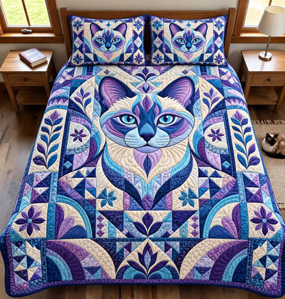 Mystic Cat 3-Piece Quilted Bedding Set GFTONTD3105