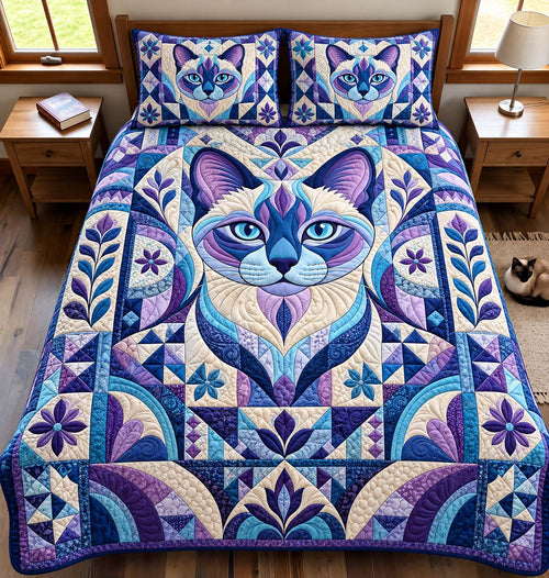 Mystic Cat 3-Piece Quilted Bedding Set GFTONTD3105