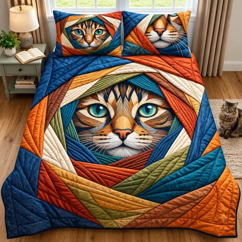 Boho Tabby 3-Piece Quilted Bedding Set GFTONTD3106