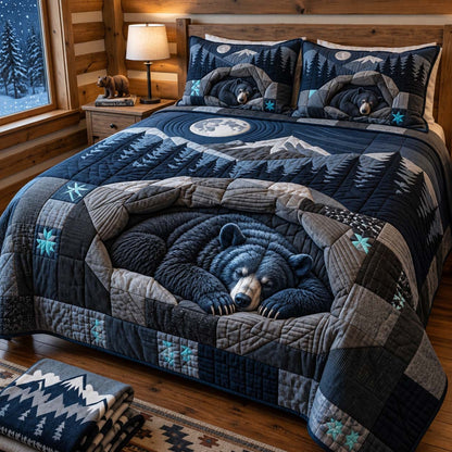 Moonlit Bear Cave 3-Piece Quilted Bedding Set GFTONTD3150