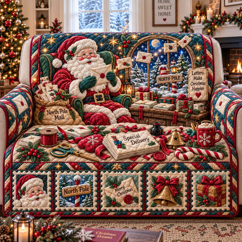 Santa North Pole Mail Quilted Sofa Cover GFTONTD3197