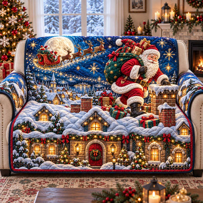 Santa Rooftop Delivery Quilted Sofa Cover GFTONTD3198