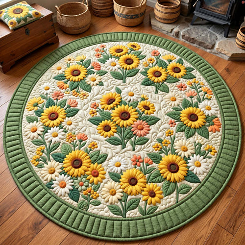 Sunflower Meadow Quilted Round Mat GFTONTD3210