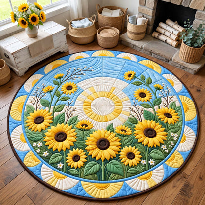Sunny Sunflower Garden Quilted Round Mat GFTONTD3212
