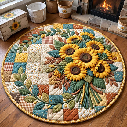 Country Sunflower Bouquet Quilted Round Mat GFTONTD3214