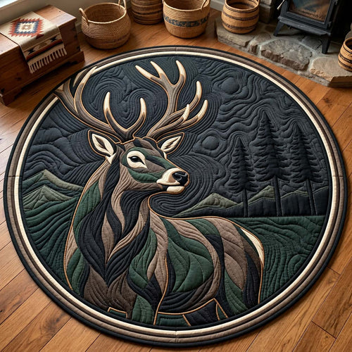 Midnight Forest Buck Quilted Round Mat GFTONTD3220