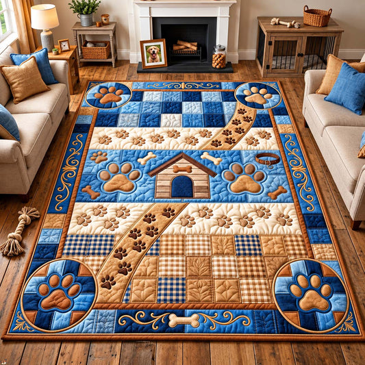 Blue Dog House Paw Area Rug GFTONTD3222
