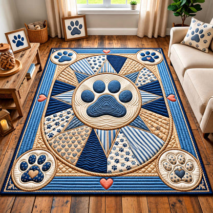 Blue Paw Medallion Area Rug GFTONTD3225