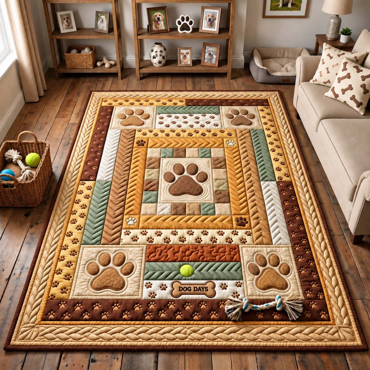 Dog Days Log Cabin Area Rug GFTONTD3226