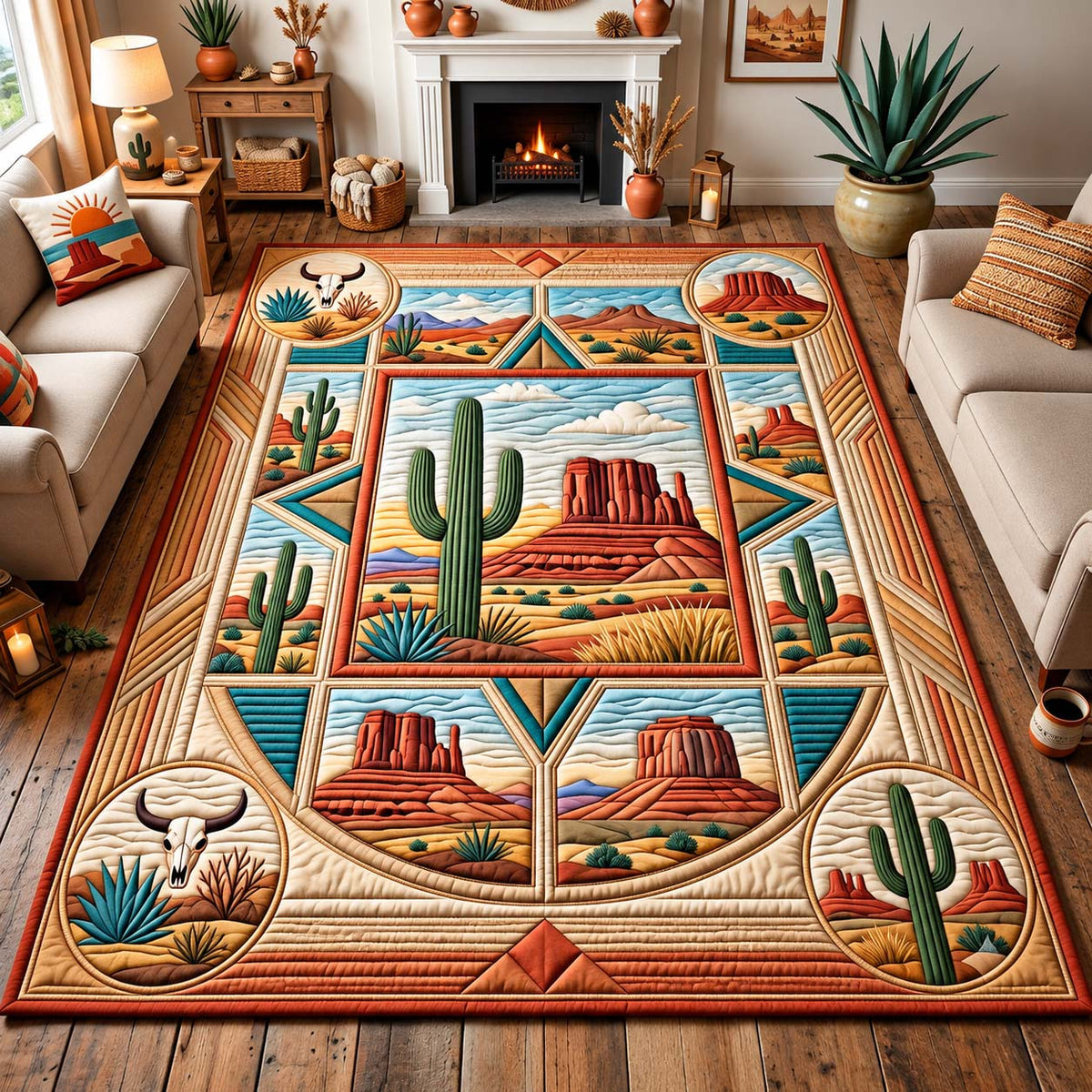 Desert Mesa Patchwork Area Rug GFTONTD3227