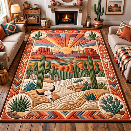 Southwest Sunset Cactus Area Rug GFTONTD3229